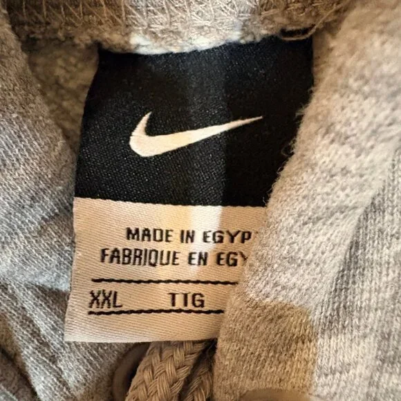Nike Vintage Center Swoosh Hoodie Y2K Grey Pullover Oversized Embroidered Logo - Picture 4 of 8